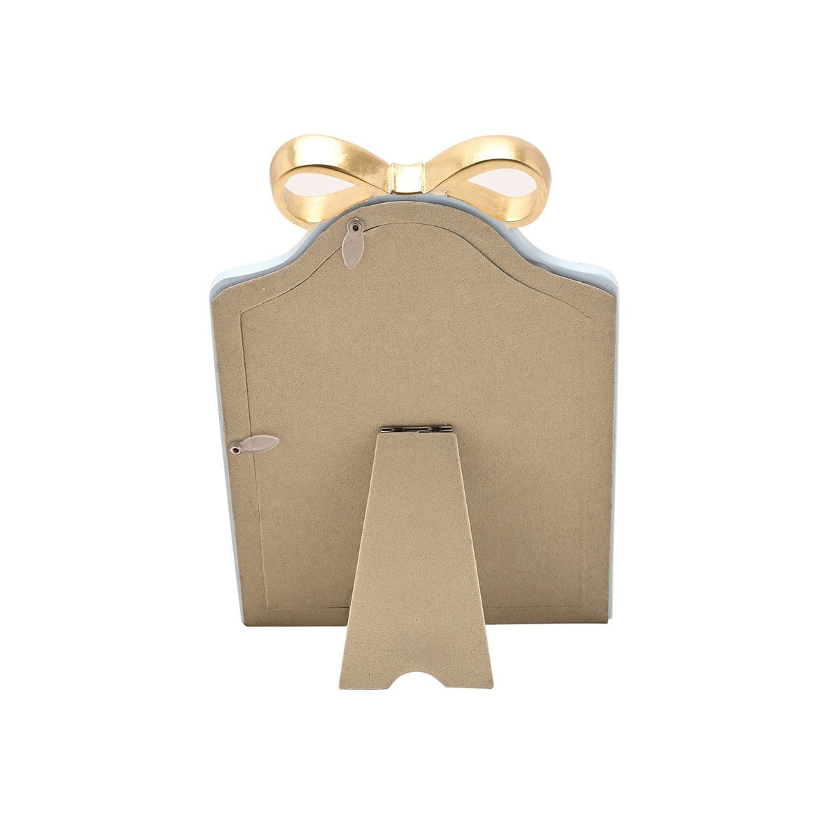 Arched Ribbon Bow Standing Photo Frame 7 x 5in - Blue & Gold