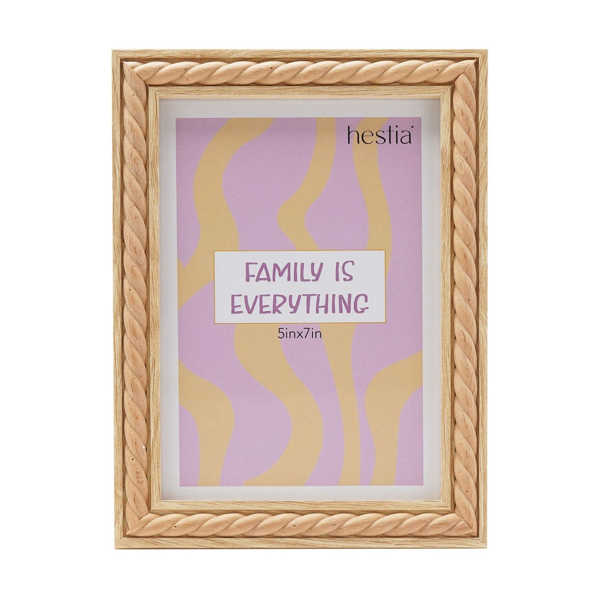 Rope Twist Natural Finish Wooden Photo Frame 7 x 5in - Brown