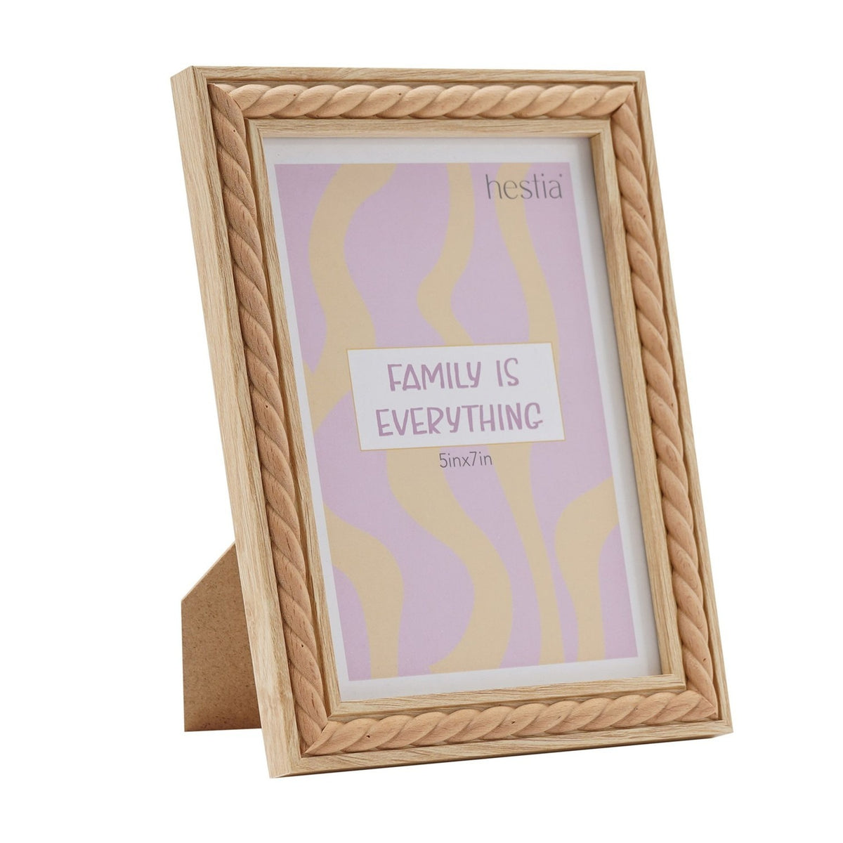 Rope Twist Natural Finish Wooden Photo Frame 7 x 5in - Brown