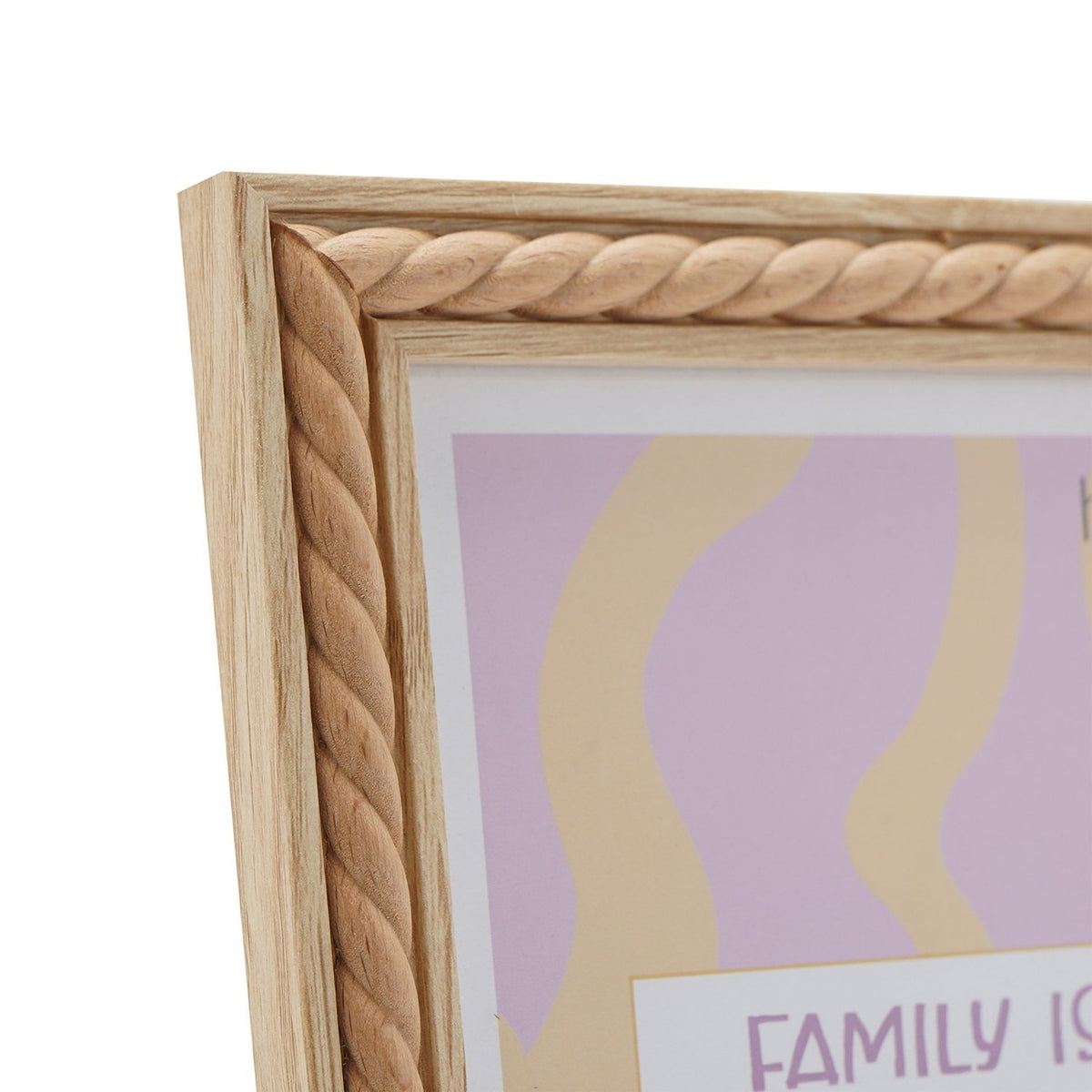 Rope Twist Natural Finish Wooden Photo Frame 7 x 5in - Brown