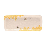 Bee Hive Rectangular Earthenware Plate - Cream & Yellow