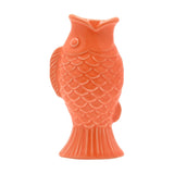 Upright Carp Glazed Stoneware Taper Candle Holder - Orange