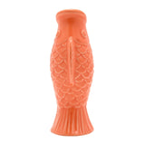 Upright Carp Glazed Stoneware Taper Candle Holder - Orange