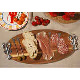 Lobster Oval Wooden Serving Board with 4 Picks - Natural