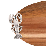Lobster Oval Wooden Serving Board with 4 Picks - Natural
