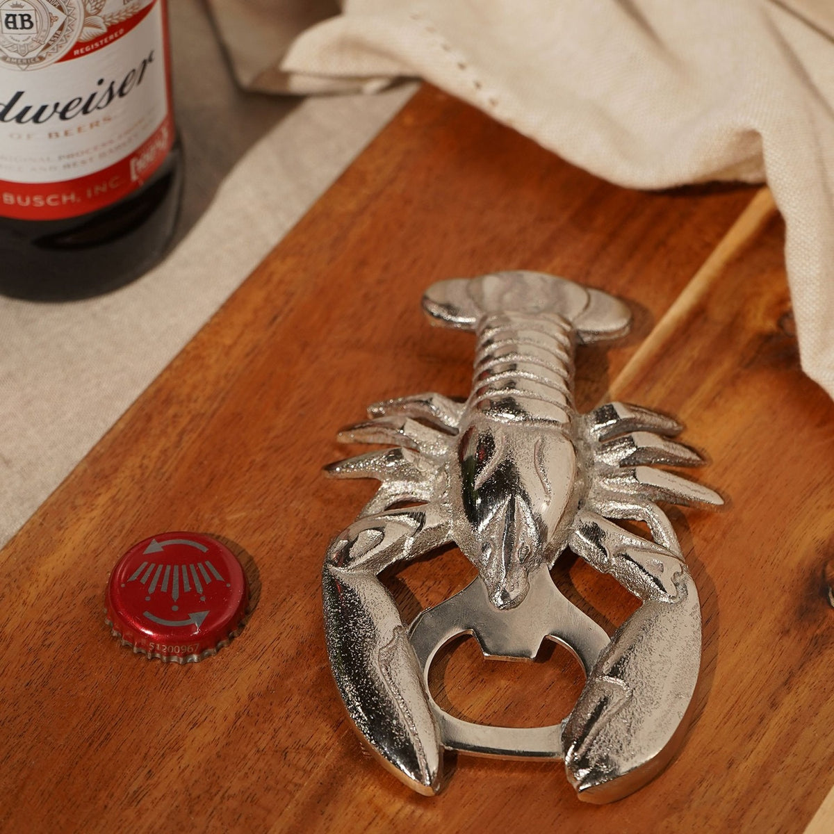 Lobster Metal Bottle Opener - Silver