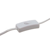 White in-line cord switch on a white cable, shown close-up against a plain white background.