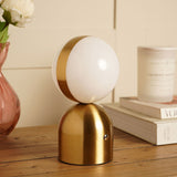 Glass Ball USB LED Touch Table Lamp 21cm - Bronze & White