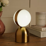 Glass Ball USB LED Touch Table Lamp 21cm - Bronze & White