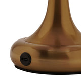 Domed USB LED Touch Opaque Glass Table Lamp - Bronze & White