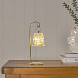Single LED Table Lamp with Hanging Shade - Gold & Clear