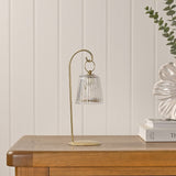 Single LED Table Lamp with Hanging Shade - Gold & Clear