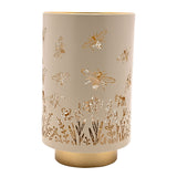 Bee and Flower Metal LED Table Lamp 18.6cm - Cream & Gold