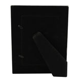 Rear view of the Diamante Mirrored Glass Photo Frame showing the black velvet backing, hanging tabs, and fold-out stand, on a white background.