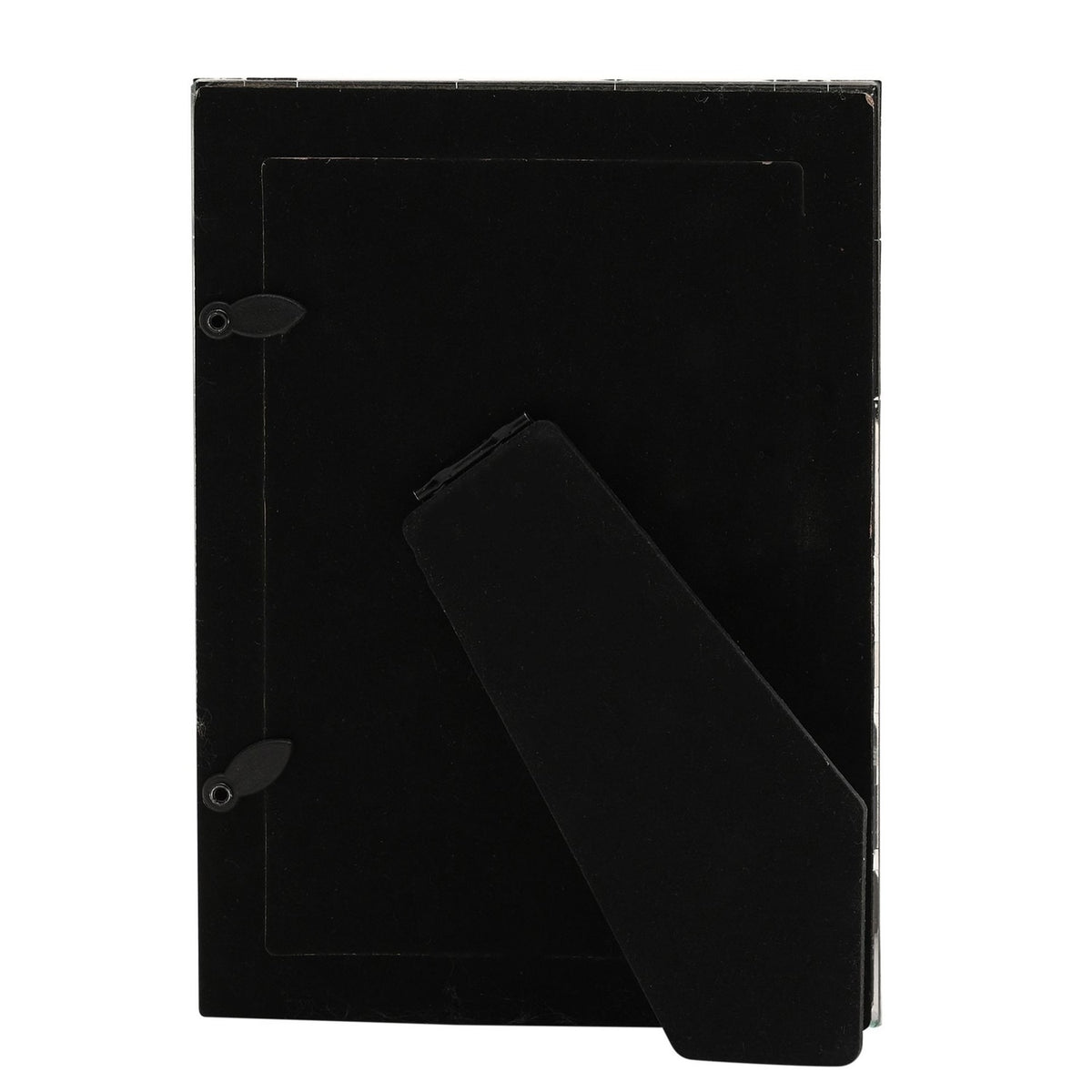 Faceted Block Glass Photo Frame with Stand - Silver & Clear