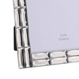 Faceted Block Glass Photo Frame with Stand - Silver & Clear