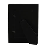 Rear view of the Scatter Diamante Glass Photo Frame in silver, showing the black backing panel, hanging hooks, and folding easel stand for display.