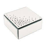 Square Scatter Diamante Glass Jewellery Box - Silver & Black