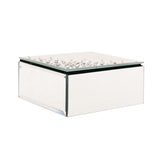 Square Scatter Diamante Glass Jewellery Box - Silver & Black
