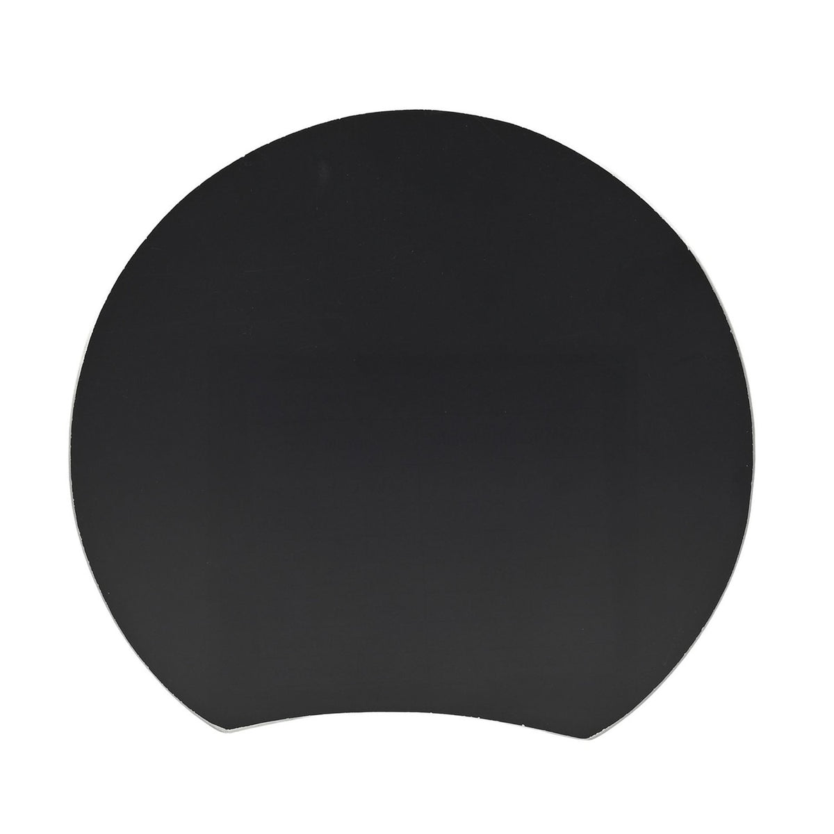 Round silver glass tealight candle holder with a mirror-bright front panel and circular window for the flame, shown against a plain white background.