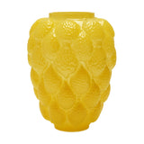 Bunched Lemon Glass Bud Vase with Peel Texture - Yellow