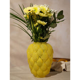 Bunched Lemon Glass Bud Vase with Peel Texture - Yellow