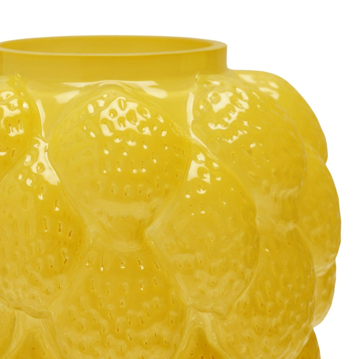 Bunched Lemon Glass Bud Vase with Peel Texture - Yellow