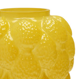 Bunched Lemon Glass Bud Vase with Peel Texture - Yellow
