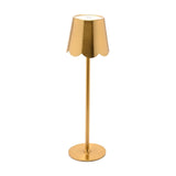 Scalloped Edge Brass LED Rechargeable Touch Table Lamp - Gold