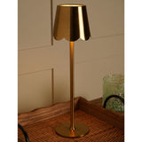 Scalloped Edge Brass LED Rechargeable Touch Table Lamp - Gold