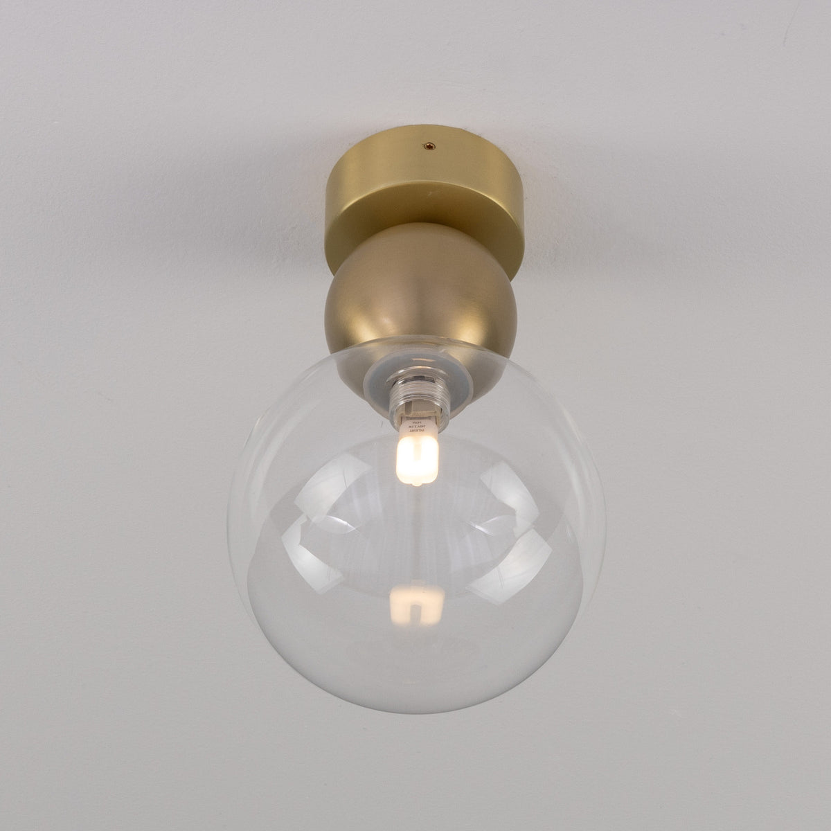 Helena Glass Globe Flush Ceiling Light