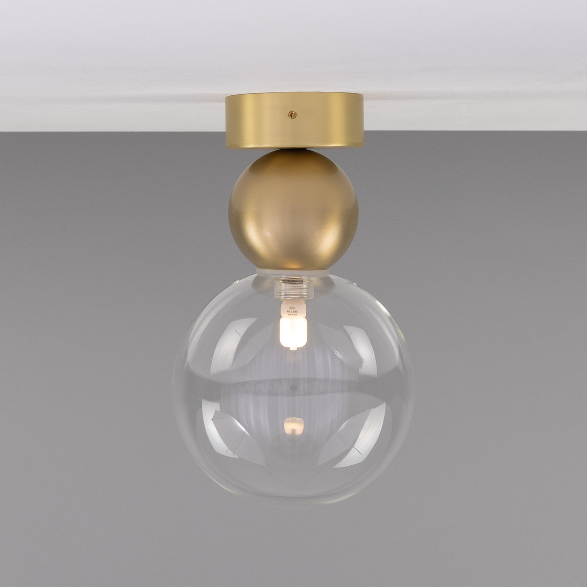 Helena Glass Globe Flush Ceiling Light