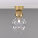 Helena Glass Globe Flush Ceiling Light