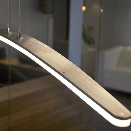Hemisferic 110cm LED Linear Suspension Light 28W 3000K Bar - Chrome