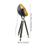 Henorne Floor Lamp - Black, Brass & Gold