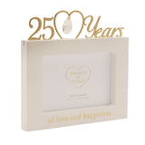 25th Anniversary MDF Photo Frame 6 x 4in - Cream & Gold