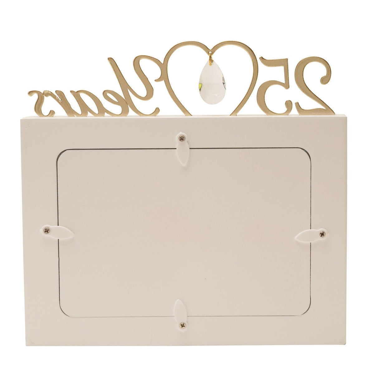 25th Anniversary MDF Photo Frame 6 x 4in - Cream & Gold