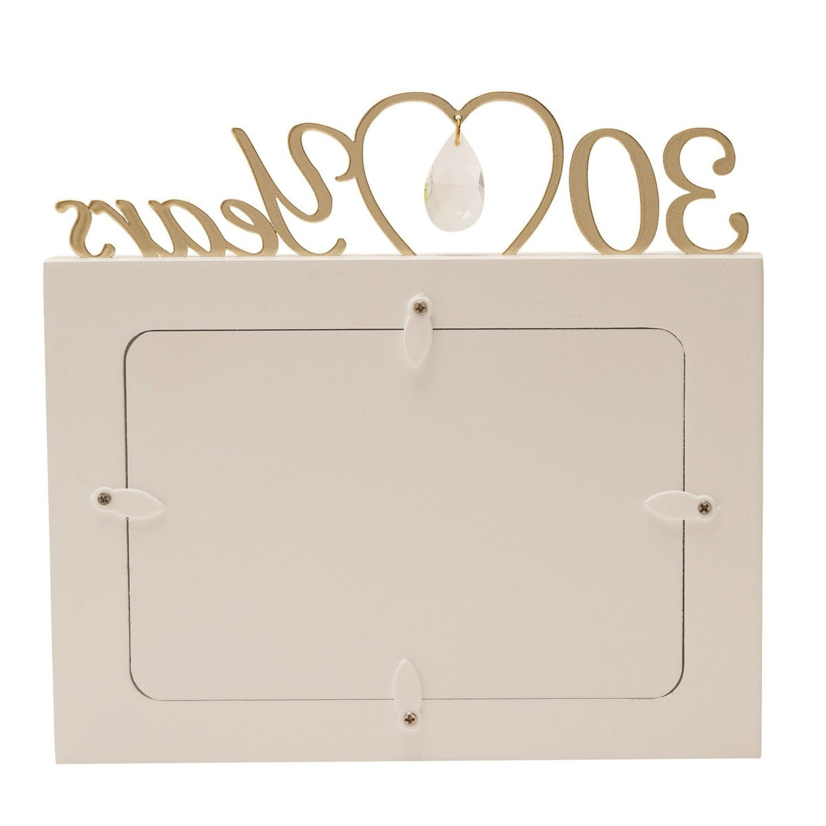 30th Anniversary MDF Photo Frame 6 x 4in - Cream & Gold