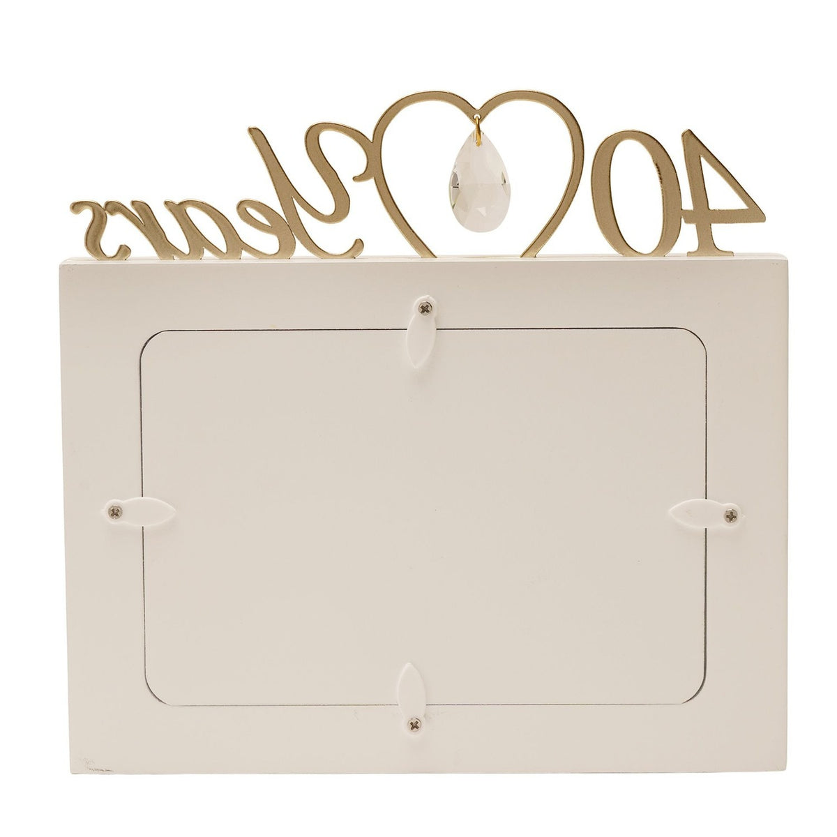 40th Anniversary MDF Photo Frame 6 x 4in - Cream & Gold