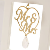 Mr & Mrs Heart MDF Photo Frame 6 x 4in Portrait - Cream