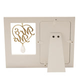 Mr & Mrs Heart MDF Photo Frame 6 x 4in Portrait - Cream