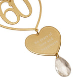 60 Years Heart Hanging Metal Plaque with Teardrop - Gold