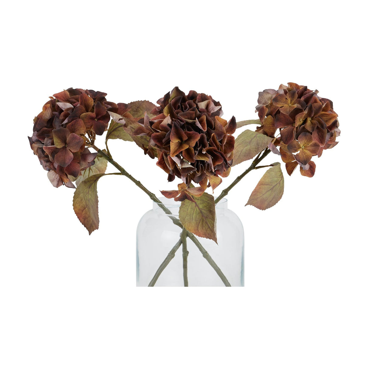Autumn Browns Artificial Hydrangea Stem