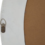 Washed Wood Round Wall Mirror – Antique White
