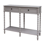 Halvorne Large Two Drawer Console Table – Grey