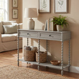 Halvorne Large Two Drawer Console Table – Grey