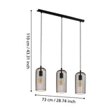 Hilorne Linear Pendant Light - Black & Copper