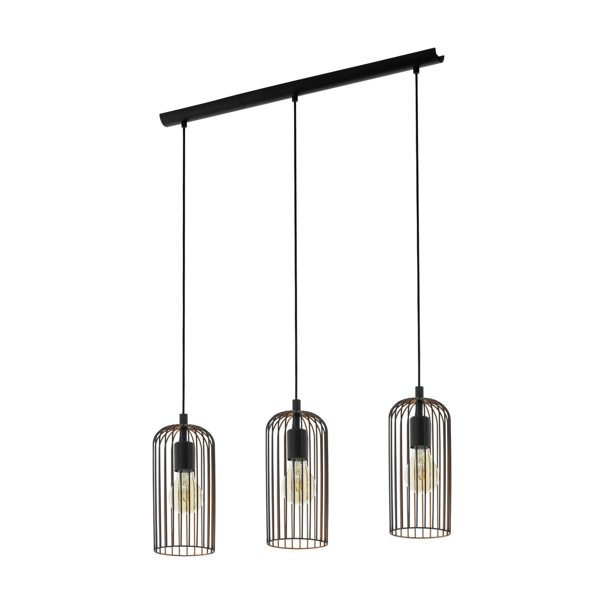 Hilorne Linear Pendant Light - Black & Copper