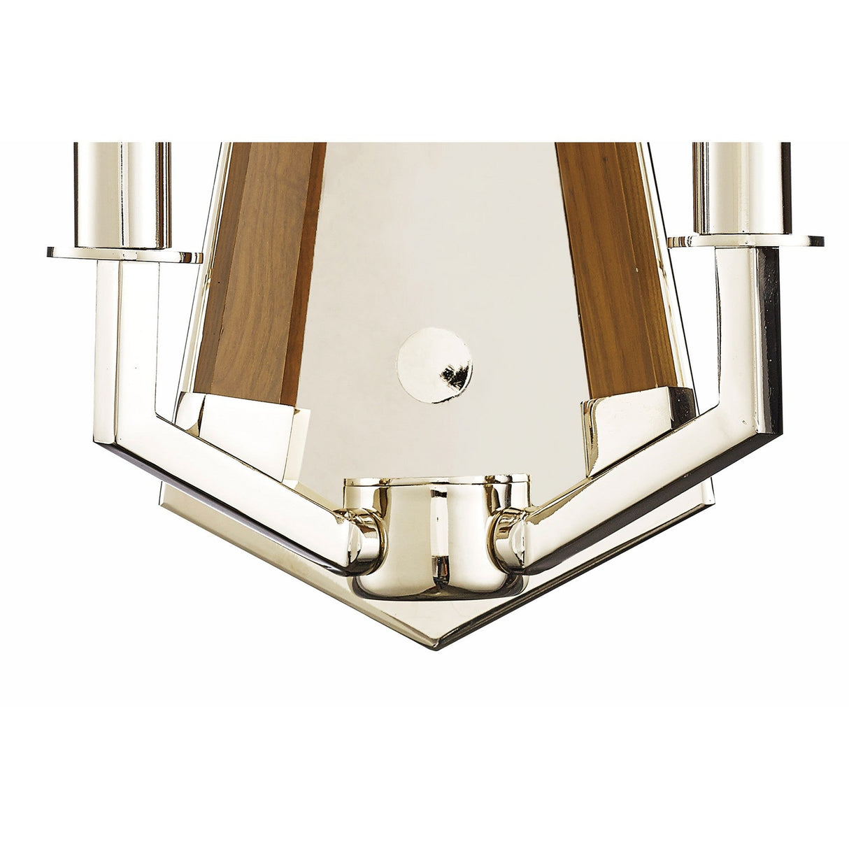 Hilton 2 Light Wood Wall Light - Nickel & Taupe