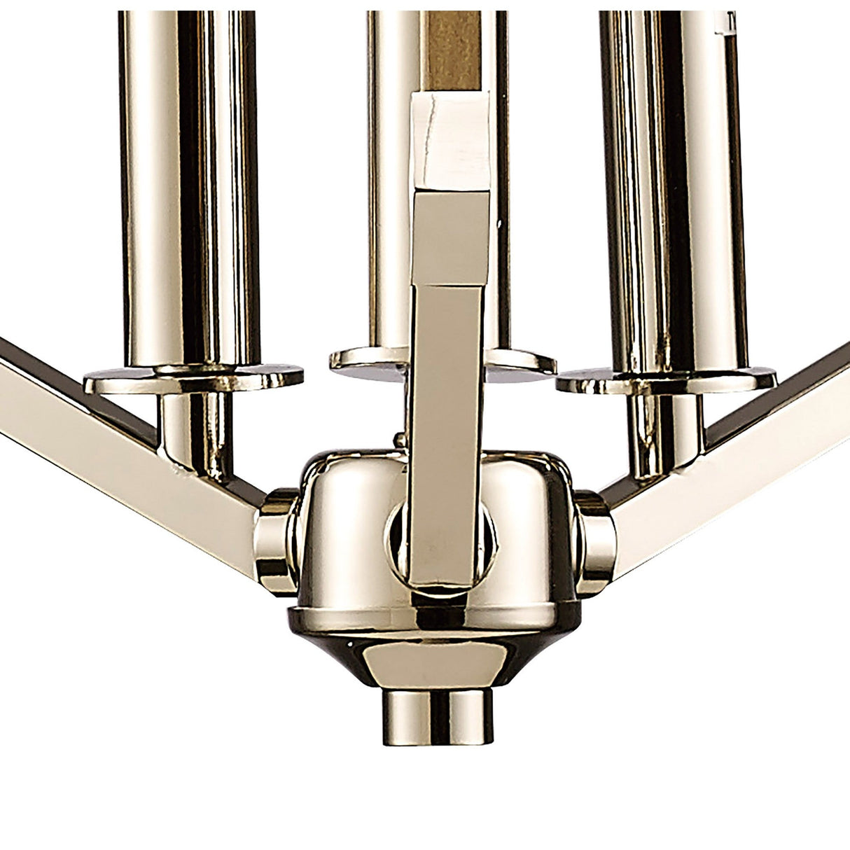 Hilton 30cm Tetragonal 3 Light Wood Chandelier - Nickel & Taupe